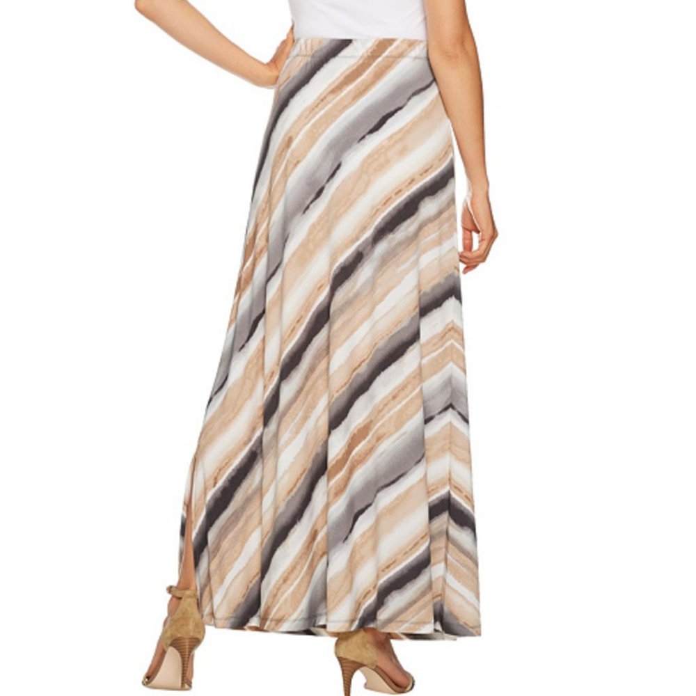 NEW Susan Graver Printed Liquid Knit Maxi Skirt PM